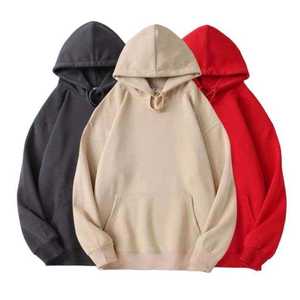 เสื้อฮู้ดผู้ชายแบบสวมหัว สีพื้น สไตล์ลำลอง ฮิปฮอป สตรีทแวร์ เสื้อฮู้ดแบบไม่มีเชือกผูก สำหรับผู้ชาย - Product Image 1