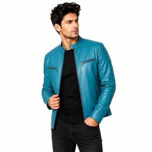 Veste en cuir pour homme durable avec panneaux lisses, doublure chaude, poches sécurisées et manches confortables, idéale pour une utilisation en extérieur et les voyages - Product Image 4