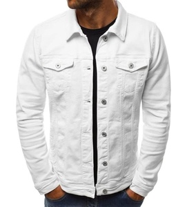 Men's High Quality Custom Design Casual Denim Jacket Waterproof Breathable Vintage Style Polyester <b>Shell</b> 280g Fabric Washed - Product Image 1