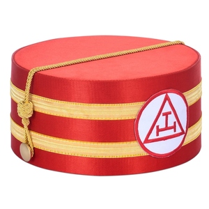 Gorra de Capítulo del Arco Real, Roja y Dorada, Regalia Masónica, Gorro Ceremonial para Oficiales, Gorro Masónico Tradicional - Product Image 4
