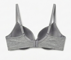 Soutien-gorge gris à armatures pour femme, bonnet complet, sans couture, bretelles réglables, dos en Y, fermeture à trois agrafes, lavable en machine, usage quotidien - Product Image 2