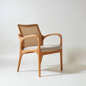 เก้าอี้ทานอาหารไม้สักแท้พร้อมพนักพิงหวาย เบาะหุ้มเบาะน้ำหนักเบาเป็นมิตรกับสิ่งแวดล้อม สำหรับเฟอร์นิเจอร์ร้านอาหารและโรงแรม - Product Image 3