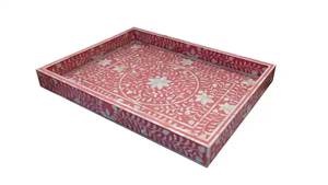 Art Deco Floral Design Bone Resin Mother of Pearl Inlay Handicraft <b>Microwave</b> Safe Dining Table Decorative Bead Rope FAIZA CRAFT - Product Image 4