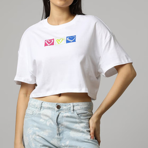 Camisetas Cortas para Mujer Más Vendidas, Cuello Redondo, Ecológicas, 100% Algodón, Servicios OEM/ODM, Alta Calidad - Product Image 1