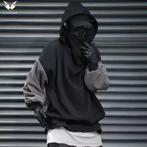 Buen Proveedor, Sudadera con Capucha de Último Diseño para Hombre, Estilo Hip Hop, Holgada, Cuello Alto, Bicolor, Estilo Urbano, Techwear - Product Image 2