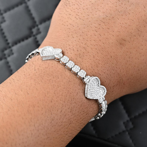 AMBER JEWELS Bracelet de luxe en or massif 18 carats, style tennis croisé, avec pierre naturelle taille radiant, style Hip-Hop unisexe - Product Image 1