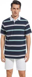 Camisetas Polo para Hombre, a Rayas, de Algodón, que Absorben la Humedad, Clásicas, con Cuello, Casuales, para Golf - Product Image 6