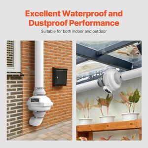 Sistema di Ventilazione Silenzioso per Mitigazione del Radon da 4 e 4,5 Pollici, Ventole Radiali da 380 CFM con 2 Accoppiatori, Kit Ventilatore Elettrico Impermeabile per Radon - Product Image 4