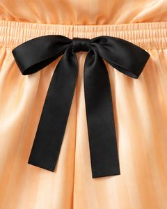 Customized Peach Satin Women Pajama Set Silk Sleepwear <b>Spaghetti</b> <b>Strap</b> Cami And Shorts Soft Luxury Nightwear Summer Lounge Set - Product Image 4