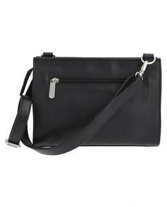 Bolso Bandolera de Alta Calidad para Mujer, Elegante, con Cierre y Correa Fija, de Cuero Genuino Negro, Venta al Por Mayor, Logotipo Personalizado OEM 2026 - Product Image 2