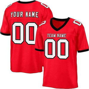 Camiseta de Fútbol Americano Personalizada, Uniforme de Equipo Negro y Gris, Transpirable, de Secado Rápido, para Jóvenes y Adultos, Impresión OEM - Product Image 5