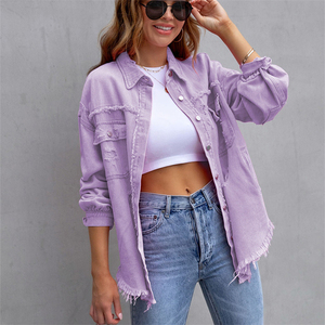 Chaqueta de Mezclilla Casual para Mujer, al por Mayor, Transpirable, Elegante, de Algodón, Diseño Personalizado, Talla Grande, Invierno, Tejida, de Alta Calidad - Product Image 3