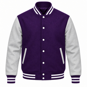 Blouson universitaire streetwear pour homme, design hivernal, avec capuche personnalisée sur le devant, haute qualité, manches longues, style baseball universitaire - Product Image 1