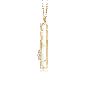 Elegante Colgante de Diamante Cultivado en Laboratorio con Corte Redondo en Forma de Corazón Infinito, Diseño Floral en Racimo, Oro de 10K, 14K, 18K, Plata 925, 935, Regalo - Product Image 4
