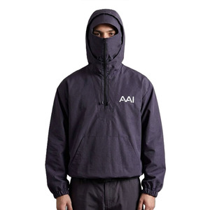 Sudaderas con capucha tipo anorak personalizadas para pedidos al por mayor, tela tejida personalizada, estampado reflectante, impermeables, OEM, ropa urbana, marca privada, MOQ bajo - Product Image 1