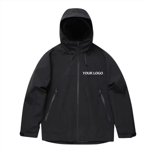 Veste imperméable à capuche pour homme, couleur unie, décontractée, fermeture éclair, coupe classique, en polyester - Product Image 2