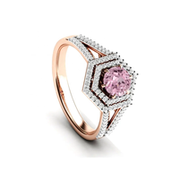 Bague solitaire en argent sterling 925 plaqué or rose avec grenat, bijoux de luxe personnalisés, délicats, unisexes, de haute qualité, meilleur cadeau de Noël