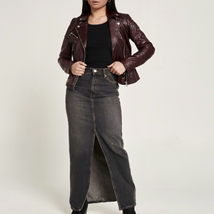 Dernière collection : Blouson en cuir tricoté pour femme, haute qualité, prix de gros personnalisé - Product Image 2