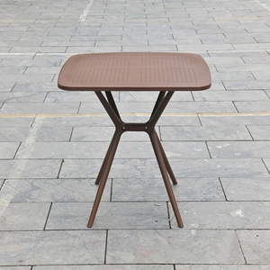Earthy Brown Perforated Resin Heavy-Duty Cafe <b>Table</b> MN04 | Modern Outdoor <b>Patio</b> Furniture - Product Image 4