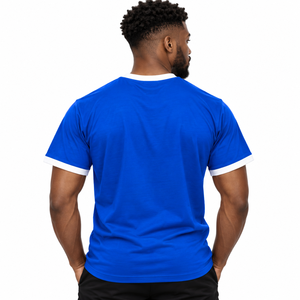 Phi Beta Sigma 1914 Ringer T <b>Shirt</b> Royal Blue <b>White</b> Trim <b>Short</b> <b>Sleeve</b> Crew Neck Graphic Tee Casual Collegiate Fraternity Apparel - Product Image 2