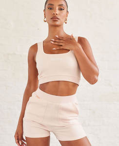 Basic à manches courtes col rond graphique sérigraphie Crop Tops pour femmes Fitness Crop Top respirant - Product Image 4