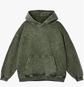 Sudadera con Capucha Unisex de Invierno, Estilo Vintage, Bordada, Lavada al Ácido, Streetwear, para Parejas, con Logotipo Personalizado, Corte Holgado - Product Image 1