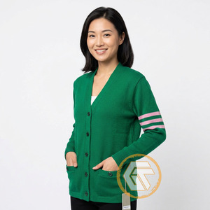 Alpha personnalisé |   Cardigans grecs décontractés d'hiver pour femmes, brodés en acrylique Kapa, avec appliques, boutonnés, de haute qualité - Product Image 4