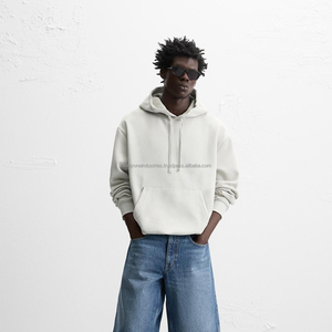 Sudaderas con capucha para hombre de algodón de peso pesado, sudaderas con capucha estampadas DTG de moda de gran tamaño, chaqueta de invierno bordada - Product Image 1