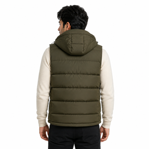 Chaleco Acolchado con Capucha para Hombre, Sin Mangas, Chaquetas Acolchadas para Hombre, Invierno, Casual, Cálido, para Exteriores, con Logotipo Personalizado, OEM, Venta al Por Mayor - Product Image 2