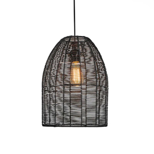 Black Rope woven pendant <b>lamp</b> shade Natural woven <b>lamp</b> shade hanging Living room bedroom <b>lamp</b> <b>Kitchen</b> hallways hanging <b>lamp</b> - Product Image 1
