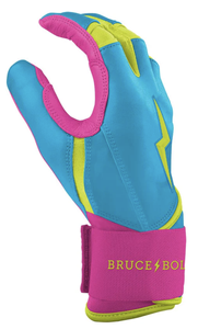 Guantes de Bateo de Cuero Personalizados con Puño Largo, Color Azul Caribeño, Cierre de Gancho y Bucle Premium - AREONE INDUSTRIES para Béisbol y Sóftbol - Product Image 4