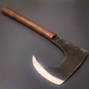 Hacha de espiga plana ZA DAMASCUS MAKERS hecha a mano con hoja de acero al carbono de 5 filos y mango de madera para uso en carpintería (Grado DIY) - Product Image 1