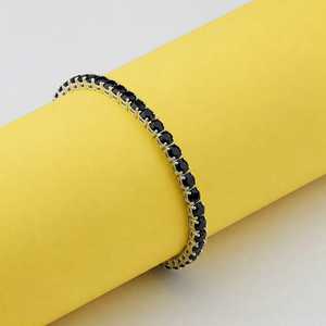 Pulsera de tenis de ónix negro, plata de ley 925, hecha a mano, joyería elegante y minimalista, regalo para mujer - Product Image 2