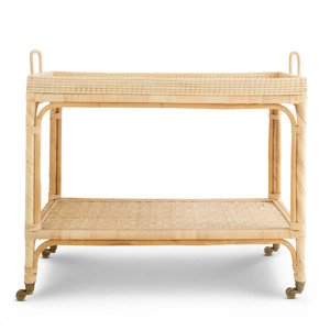 Carrito de servicio de ratán natural para hoteles, carrito rodante de almacenamiento, proveedor de Vietnam, precio económico. - Product Image 1