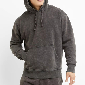 ผู้ผลิตเสื้อฮู้ดดี้แบบมีฮู้ดสำหรับผู้ชาย OEM ODM สไตล์สตรีทแวร์ลายกราฟิก ล้างสีแบบแอซิด หนัก 400 500 600 กรัมต่อตารางเมตร พิมพ์ลายพัฟฟ์ตามสั่ง - Product Image 1