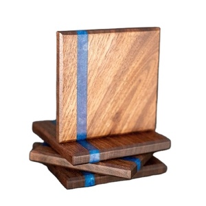 Wholesale Black Walnut Wood & Resin Tea Coffee <b>Wine</b> Coaster for Kitchen & Tabletop <b>Table</b> Decoration & Accessories Mats & Pads - Product Image 1