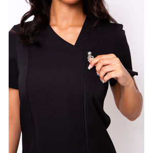 Uniforme de Trabajo para Salón de Belleza con Cierre Frontal Personalizado, Túnica con Cierre, Uniforme de Spa, Uniformes Modernos con Opción de Logotipo - Product Image 6