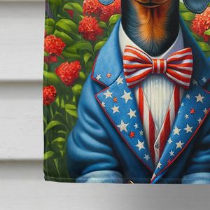 All American Dachshund Poste de porche grande Banner de patio decorativo Multicolor Poliéster Tamaño DE LA CASA Arte colgante de pared Multicolor - Product Image 4