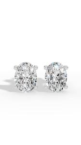 Pendientes de Lujo de Oro de 18K con Diamantes Cultivados en Laboratorio, Corte Oval Resplandeciente, Cuatro Puntas, 9x7mm, Color D, Certificados por IGI, para Mujer - Product Image 6