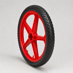Rueda Roja de 20 Pulgadas para Bicicleta de Equilibrio con Neumático Negro y Llanta de Plástico para Niños, Uso en Exteriores - Product Image 3