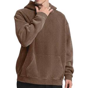 Sweat-shirt à capuche unisexe surdimensionné en coton épais 100 % délavé à l'acide, style vintage, personnalisable avec marque privée, collection Printemps - Product Image 5