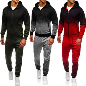 Survêtement d'hiver coupe régulière en coton tricoté imprimé color block 100 % coton, avec logo personnalisé, pour homme, délavé à l'acide, coupe-vent, idéal pour la maternité - Product Image 1