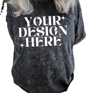 Camiseta de mujer con logotipo personalizado con estilo lavado a la Piedra/lavado ácido único - Product Image 1