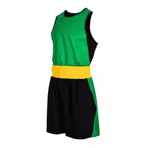 Conjunto de Uniforme de Boxeo al Por Mayor: Pantalones Cortos y Chaleco Elásticos, Transpirables, de Color Liso - Product Image 1