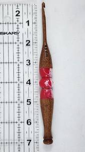 Handcrafted Acacia Wood Crochet <b>Hook</b> with Pink Swirl Resin, Choice of Size - Product Image 6