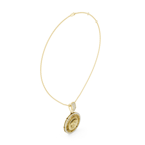Collier pendentif en or jaune 14 carats plaqué rhodium avec chaîne à maillons et pavé de diamants, bijoux pour femme, cadeau - Product Image 2