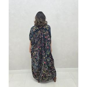 Robe Kaftan à imprimé floral pour femmes, manches chauve-souris amples, maxi abaya, style islamique modeste, robe de soirée de style Dubaï - Product Image 4
