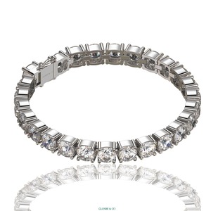 Glosbe & Co 6mm Moissanite Tennis Bracelet 14K Gold Plated GRA Certified Women <b>Men</b> Luxury Wholesale Fine Jewelry - Product Image 1