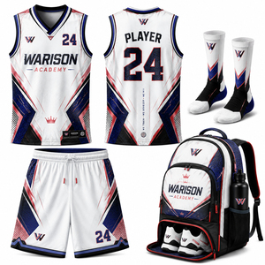 100% Polyester Basketball Training Uniform Kit Unisex Plus Size Quick Dry Basketball Jersey Shorts Socks And Sports Bag Set - Product Image 5