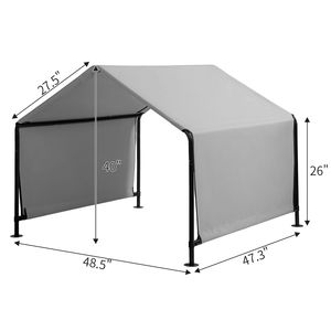 Telo in poliestere spalmato PVC per tubi in ferro neri 4x4x3.3FT, impermeabile, resistente ai raggi UV, grigio scuro, per tende e gabbie per animali domestici - Product Image 6